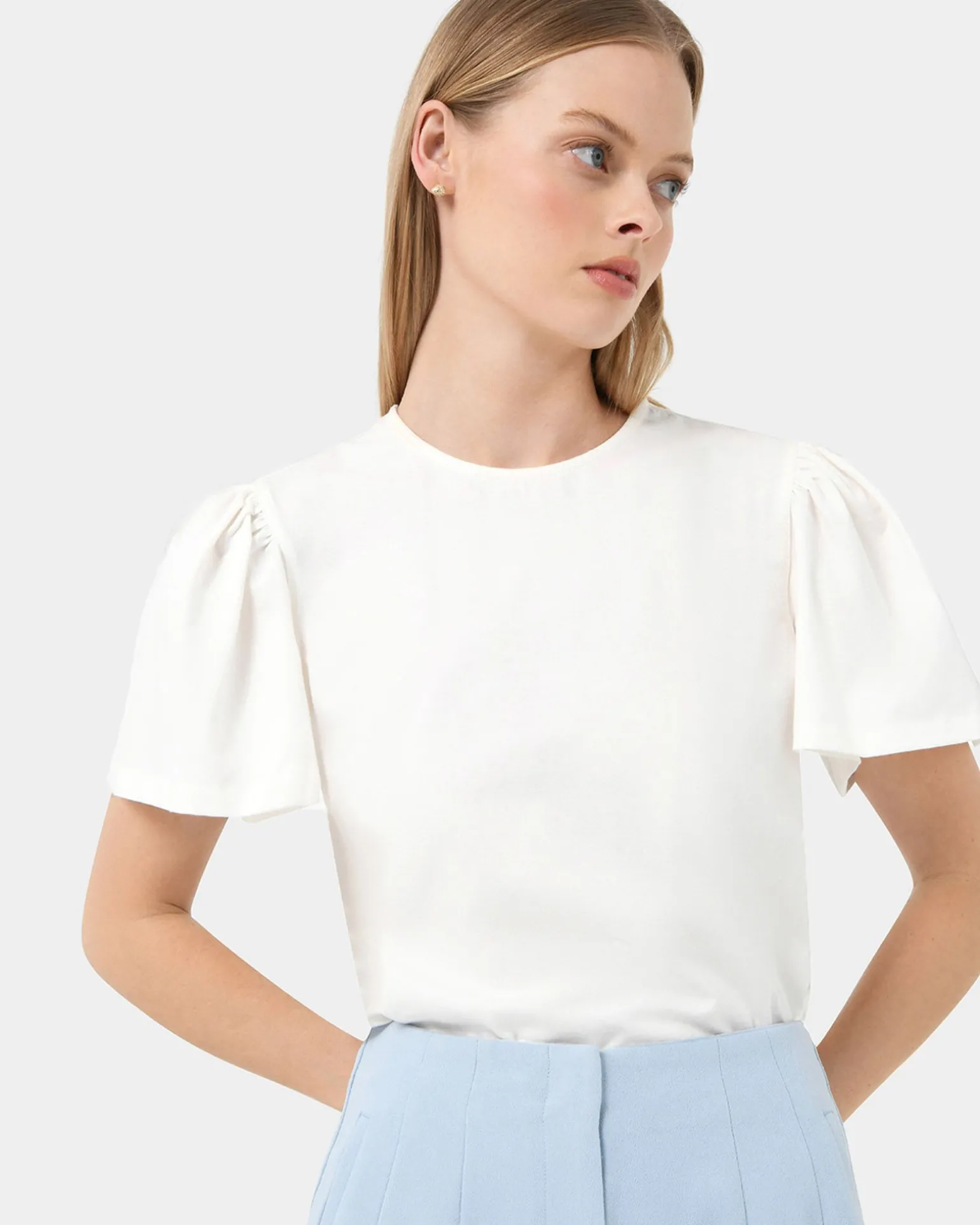 Cayla Gathered Sleeve Tee