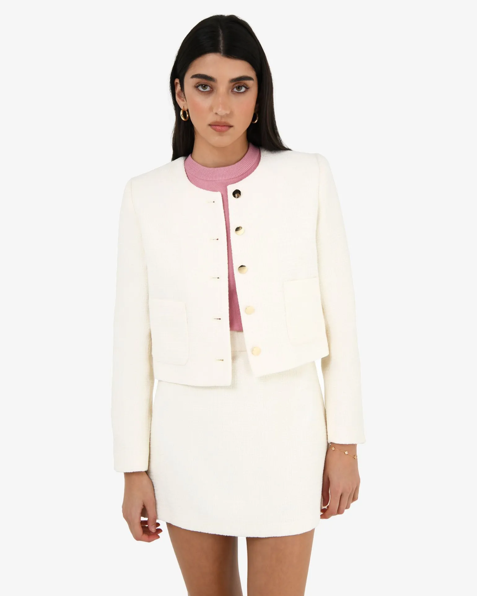 Cynthia Crop Tweed Jacket
