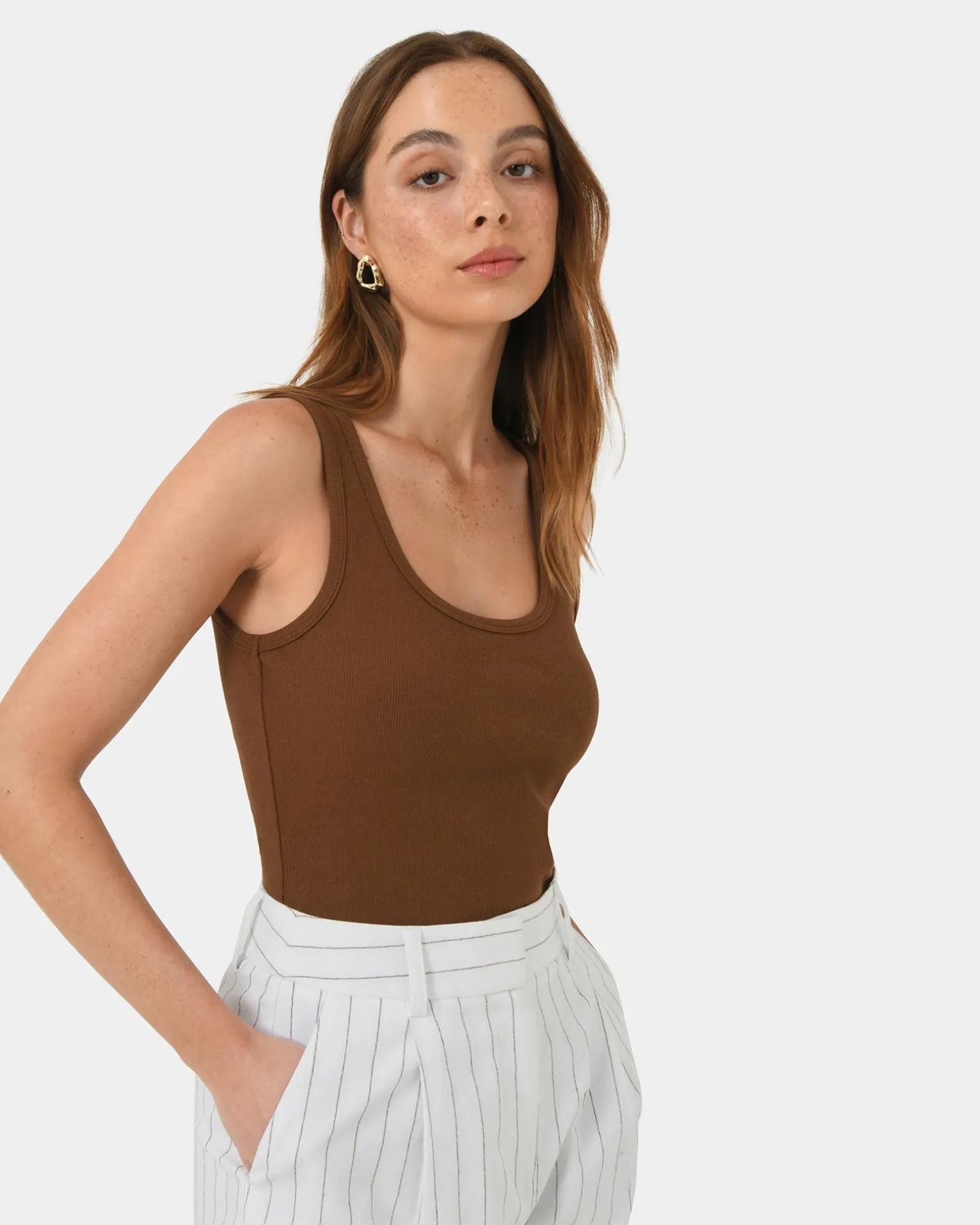 Devin Ribbed Singlet Top