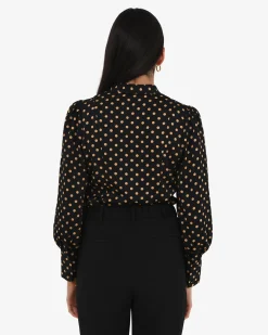 Dotti Polka Dot Printed Blouse