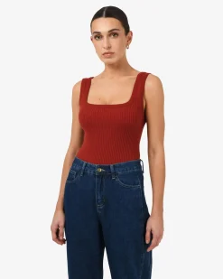 Ella Square Neck Rib Knit