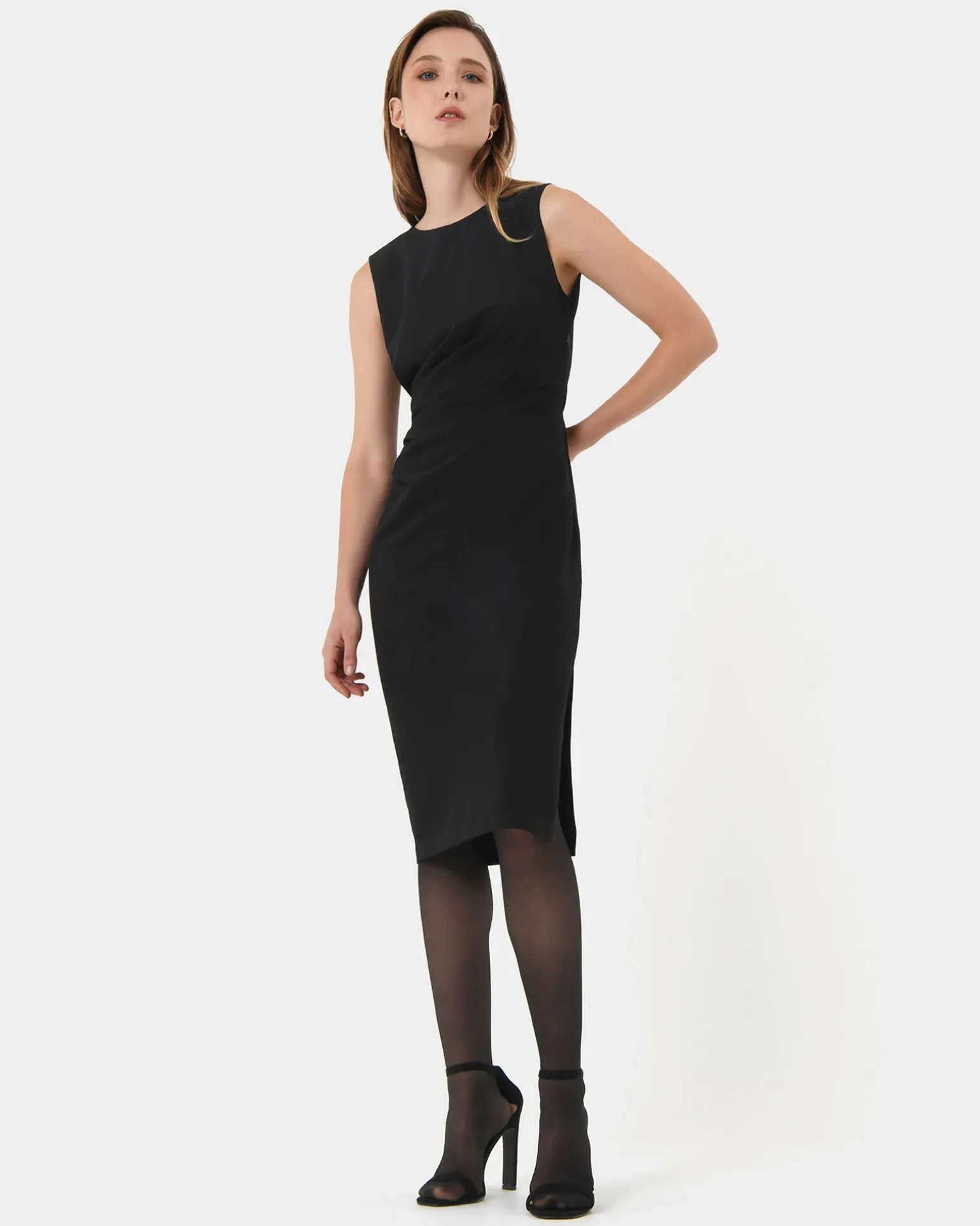Faith Side Pleated Midi Dress