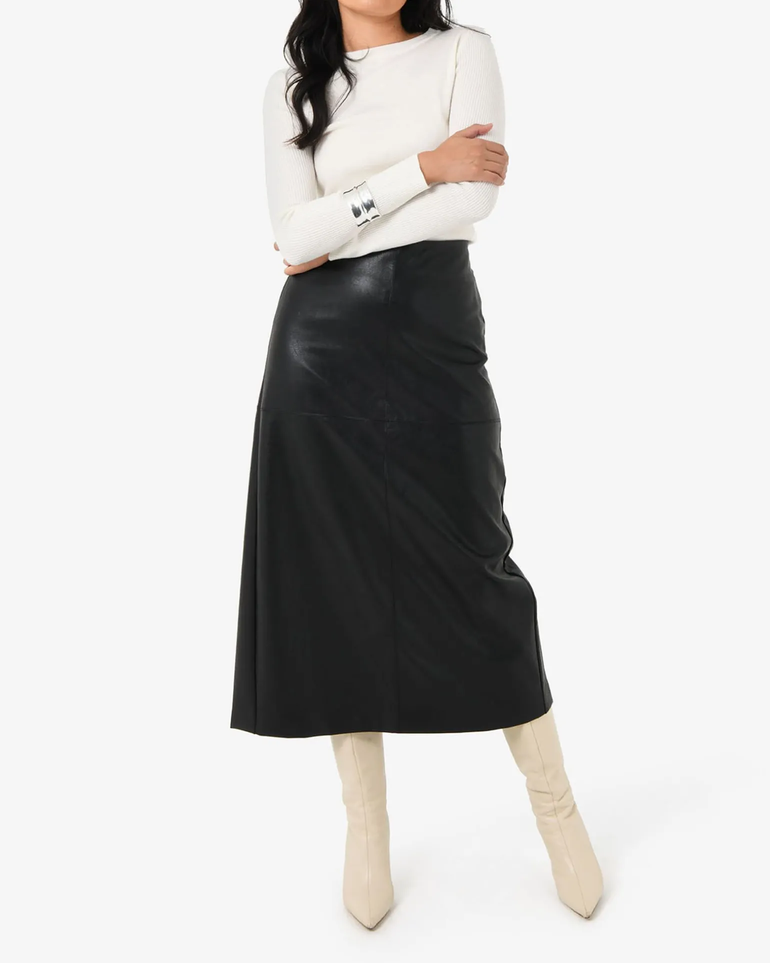 Giselle Panel Pu Skirt