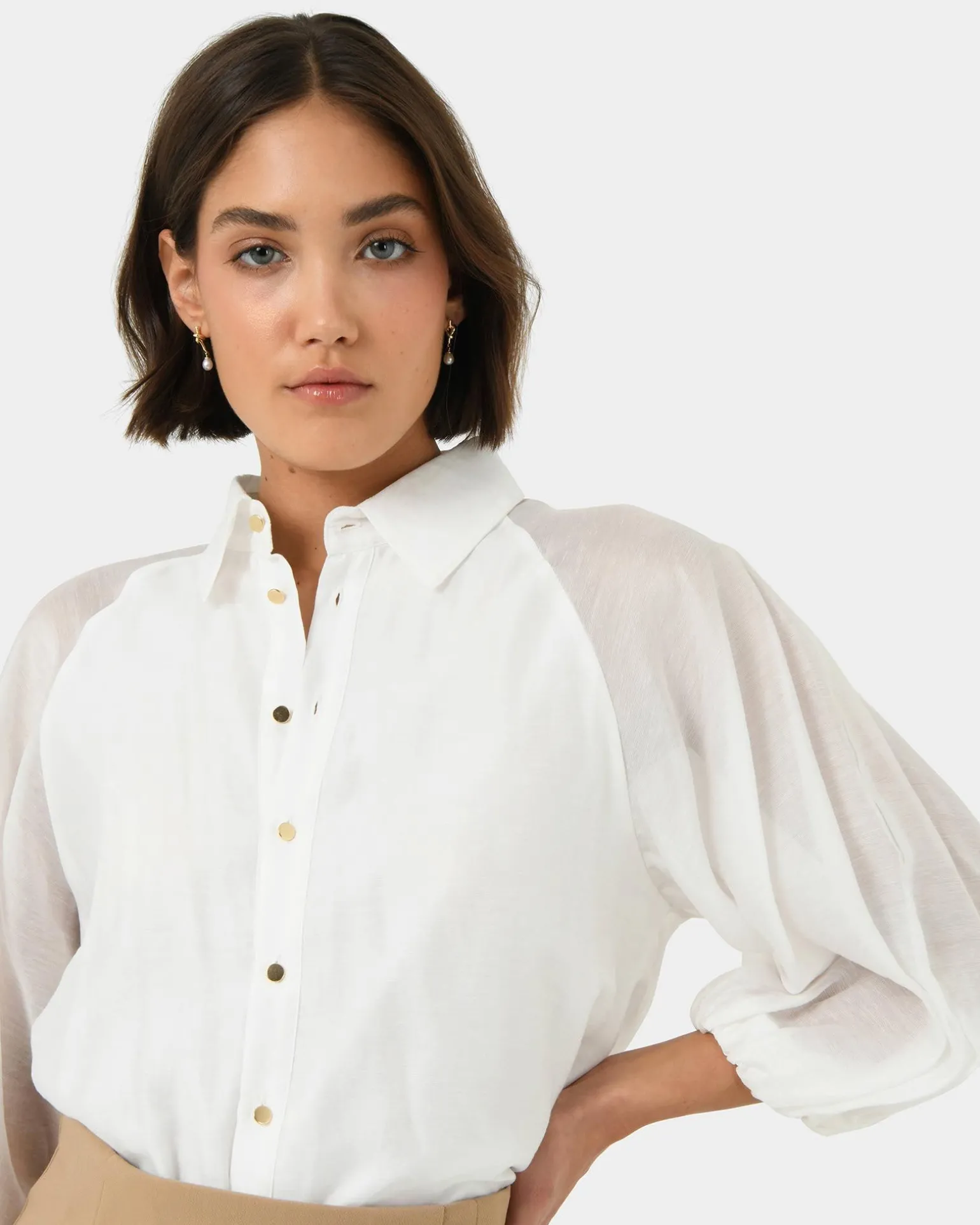 Giulia Gold Button Blouse