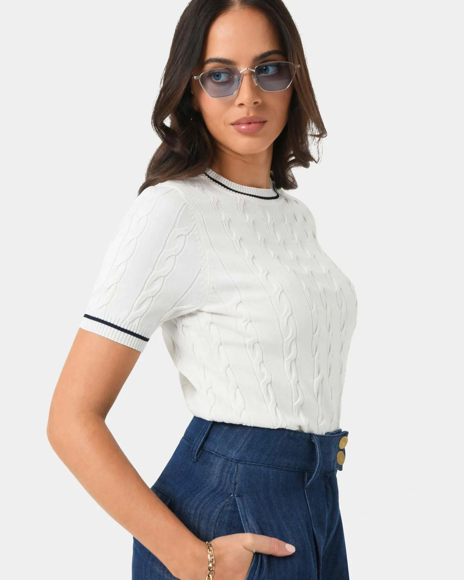 Harvey Cable Knit Top
