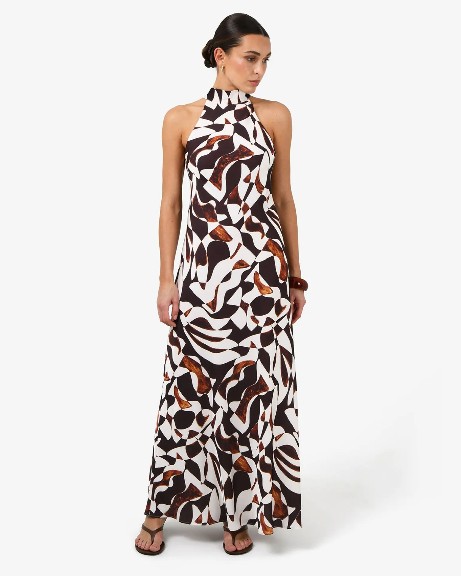 Hazel Printed Halter Dress
