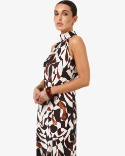 Hazel Printed Halter Dress