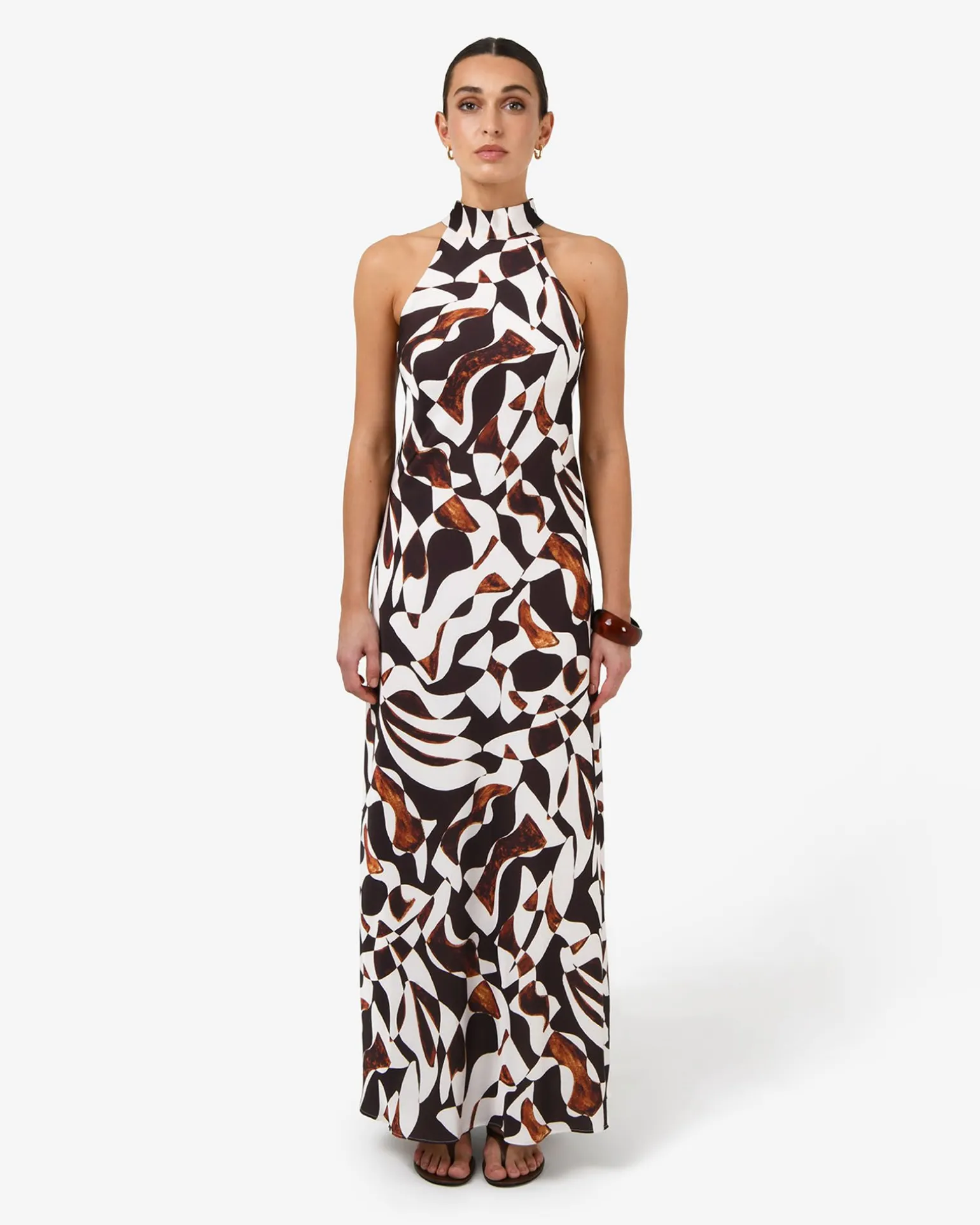 Hazel Printed Halter Dress