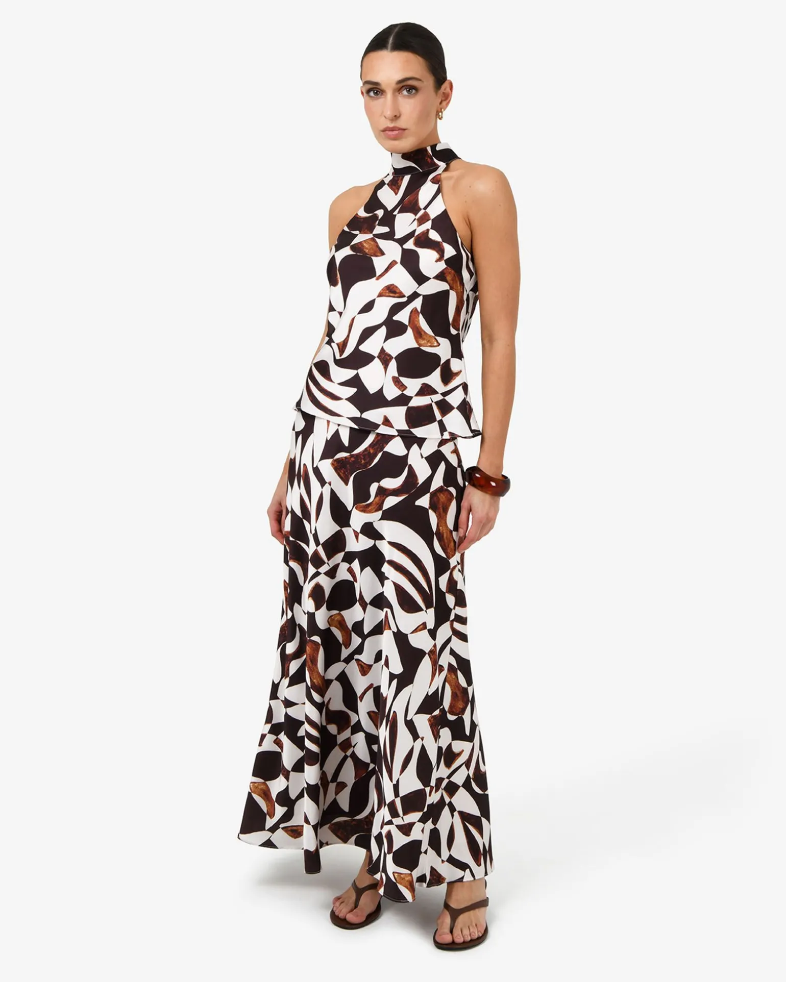 Hazel Printed Halter Neck Top