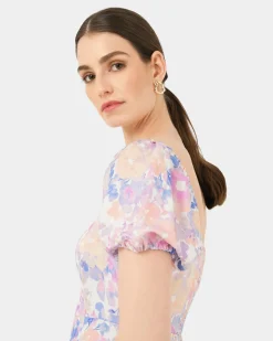 Hazy Linen Puff Sleeve Dress