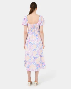 Hazy Linen Puff Sleeve Dress