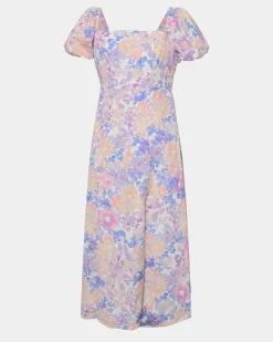 Hazy Linen Puff Sleeve Dress
