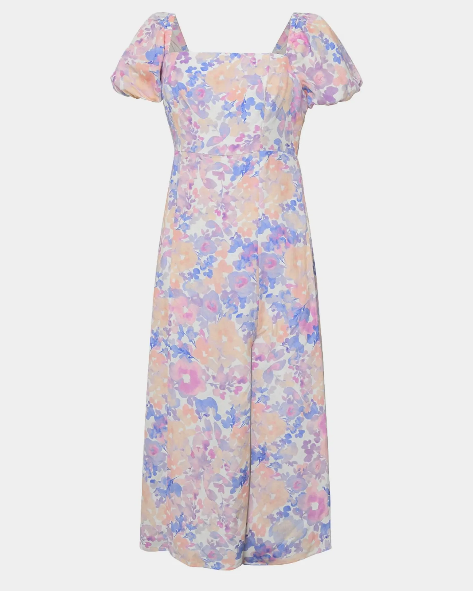 Hazy Linen Puff Sleeve Dress