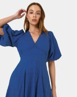 Iris Puff Sleeve Midi Dress