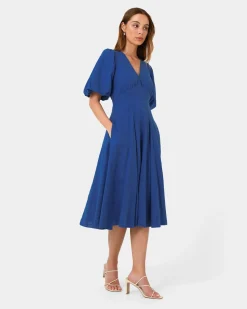 Iris Puff Sleeve Midi Dress