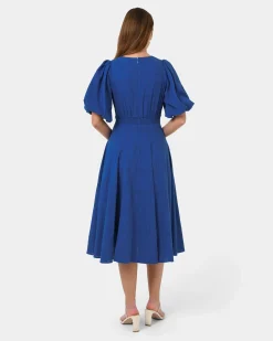 Iris Puff Sleeve Midi Dress