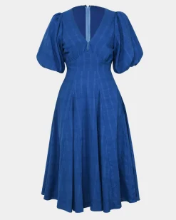 Iris Puff Sleeve Midi Dress
