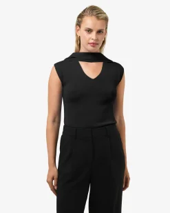 Isadora V-neck Scarf Knit Top
