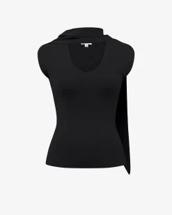 Isadora V-neck Scarf Knit Top