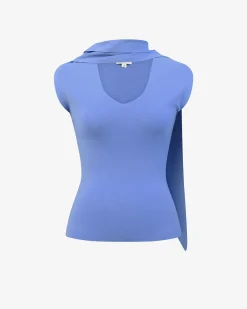 Isadora V-neck Scarf Knit Top