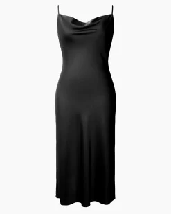Joy Satin Cowl Neck Dress