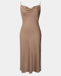 Joy Satin Cowl Neck Dress