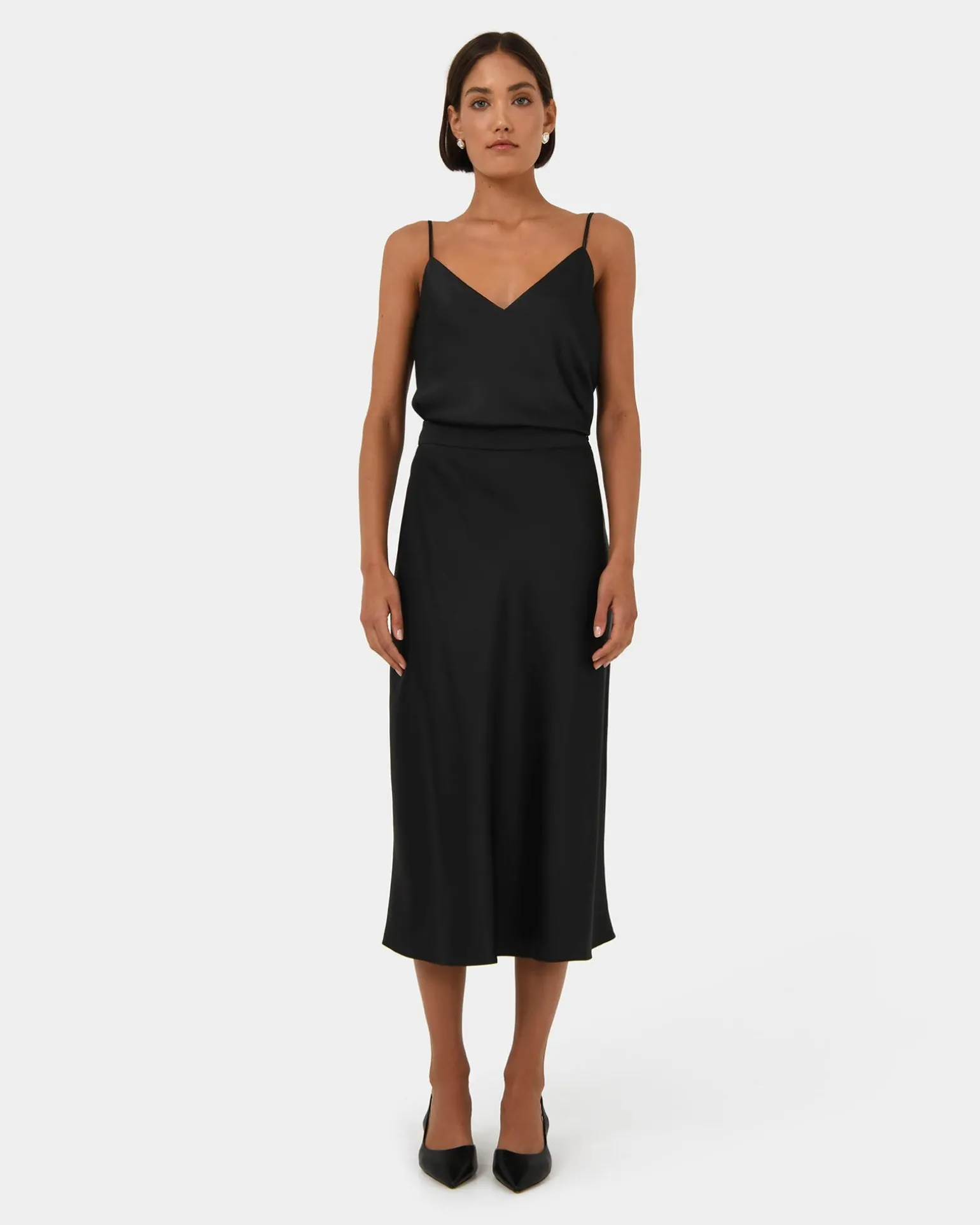 Joy Satin Midi Skirt