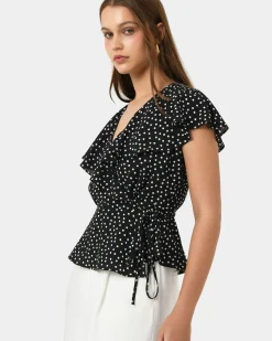 Jules Ruffle Wrap Blouse