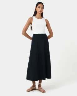 Kade Linen Blend Midi Skirt