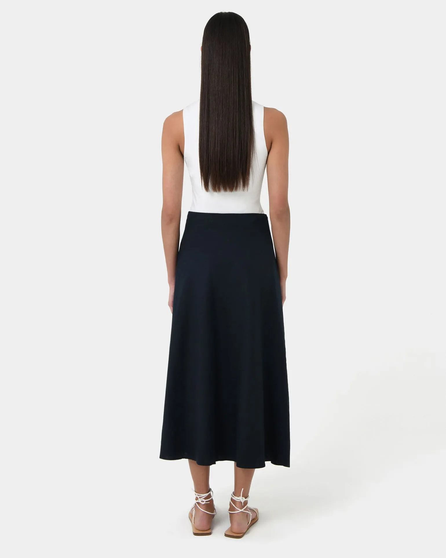 Kade Linen Blend Midi Skirt
