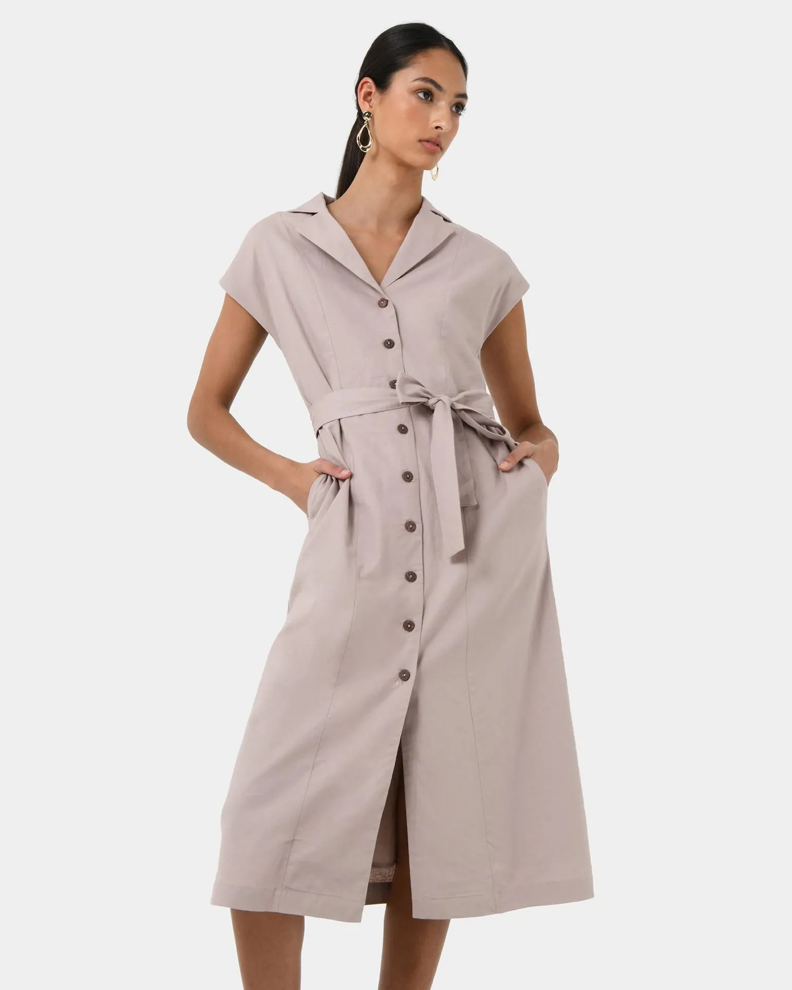 Kade V-neck Linen Dress