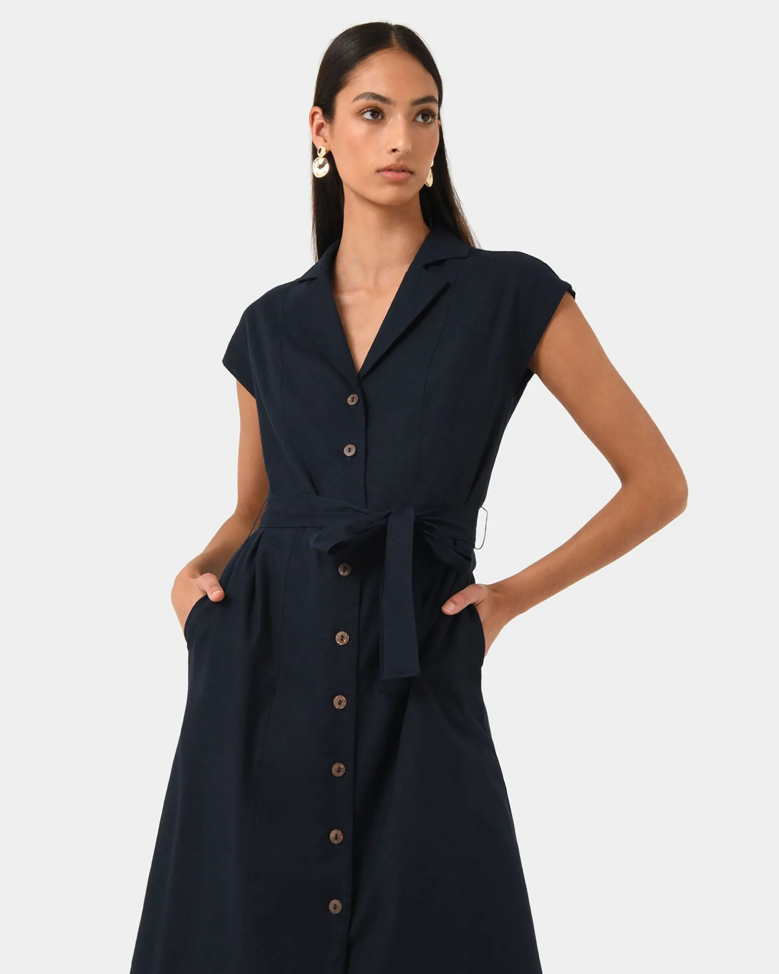 Kade V-neck Linen Dress