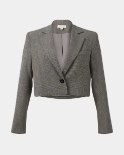Kai Checked Crop Blazer