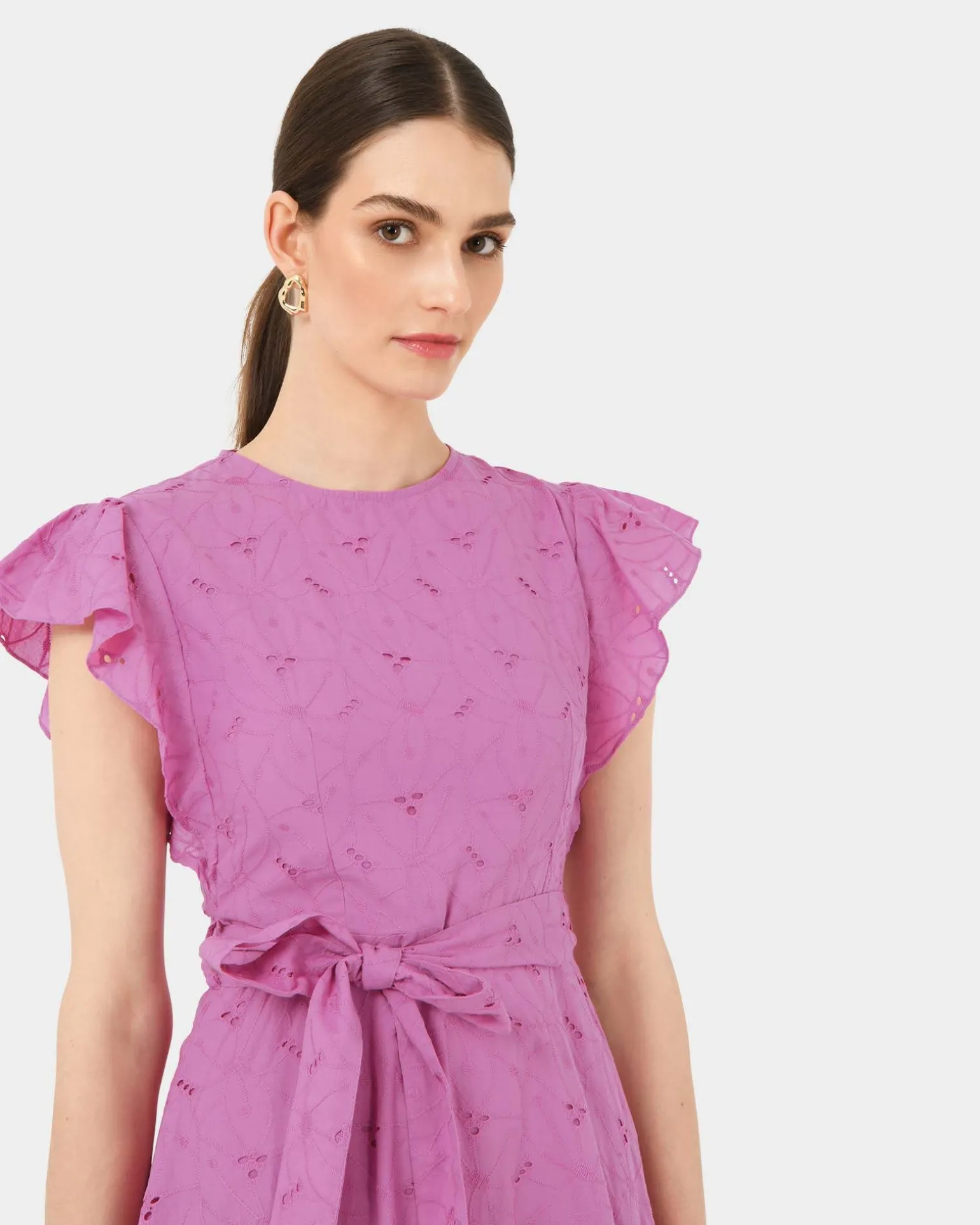 Kavya Tie-waist Cotton Dress