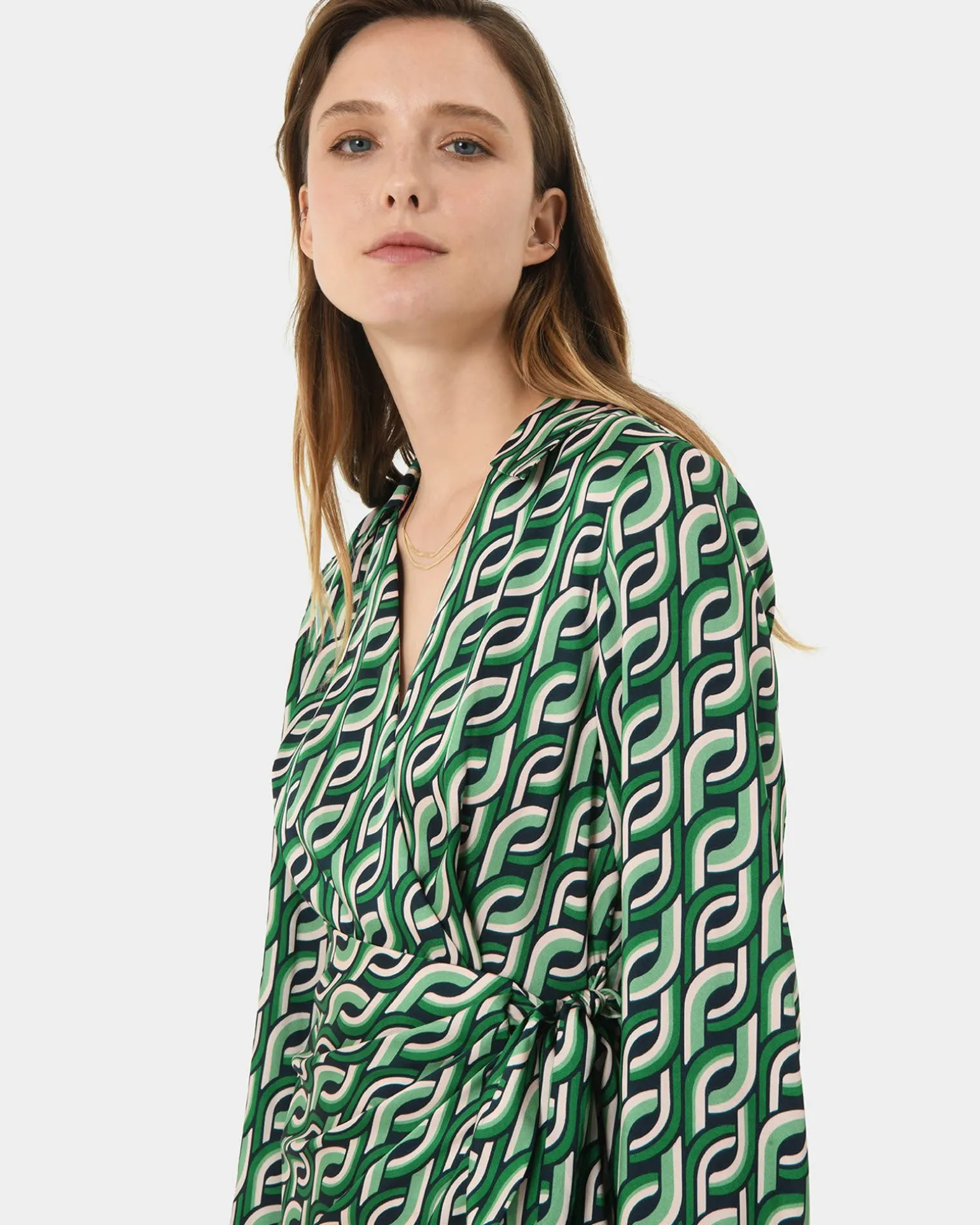 Keira Printed Mini Wrap Dress