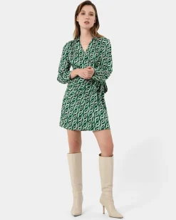 Keira Printed Mini Wrap Dress