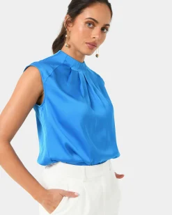 Kiar Pleated Satin Top