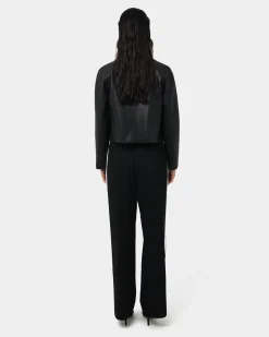Kim Cropped Pu Leather Jacket