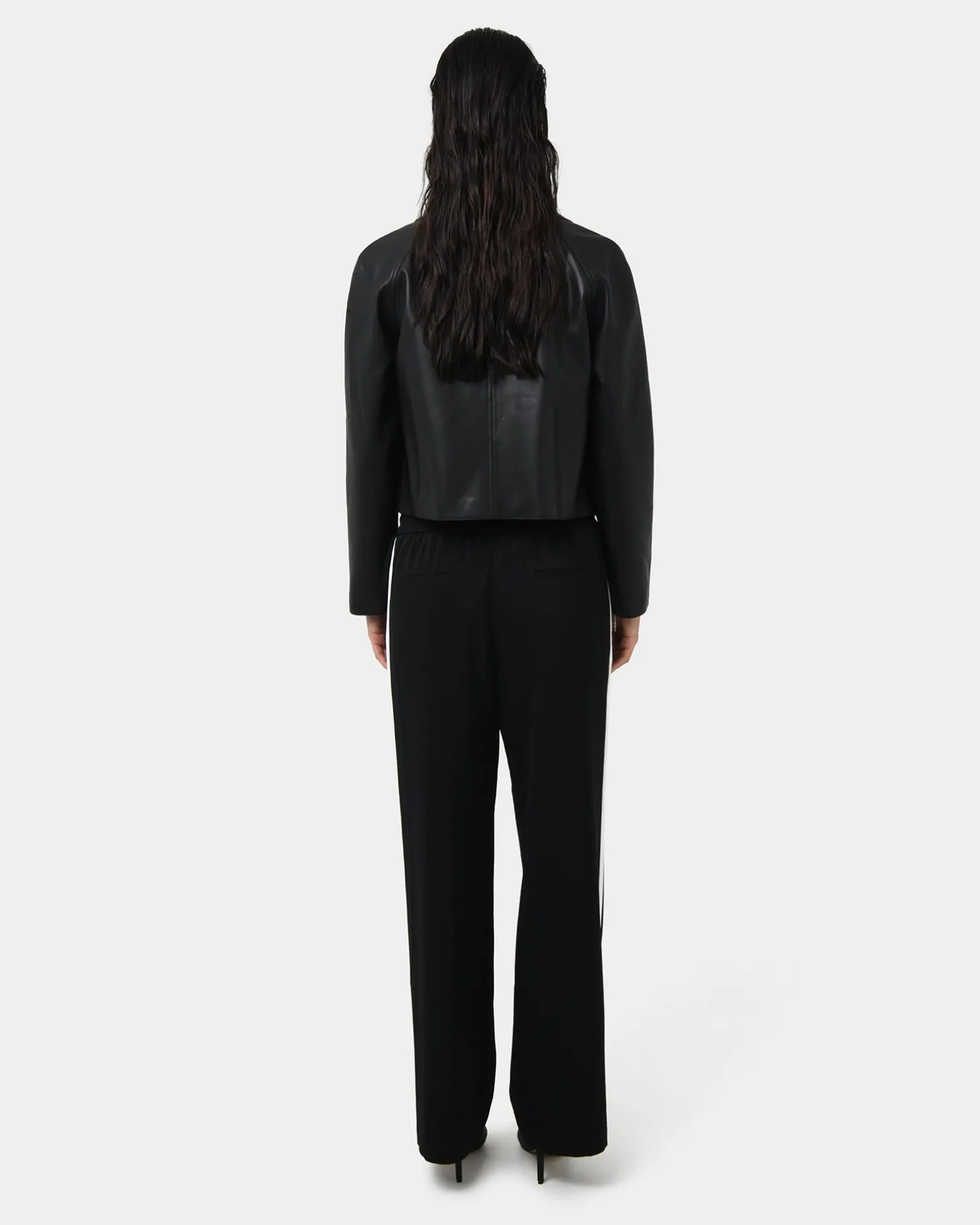 Kim Cropped Pu Leather Jacket