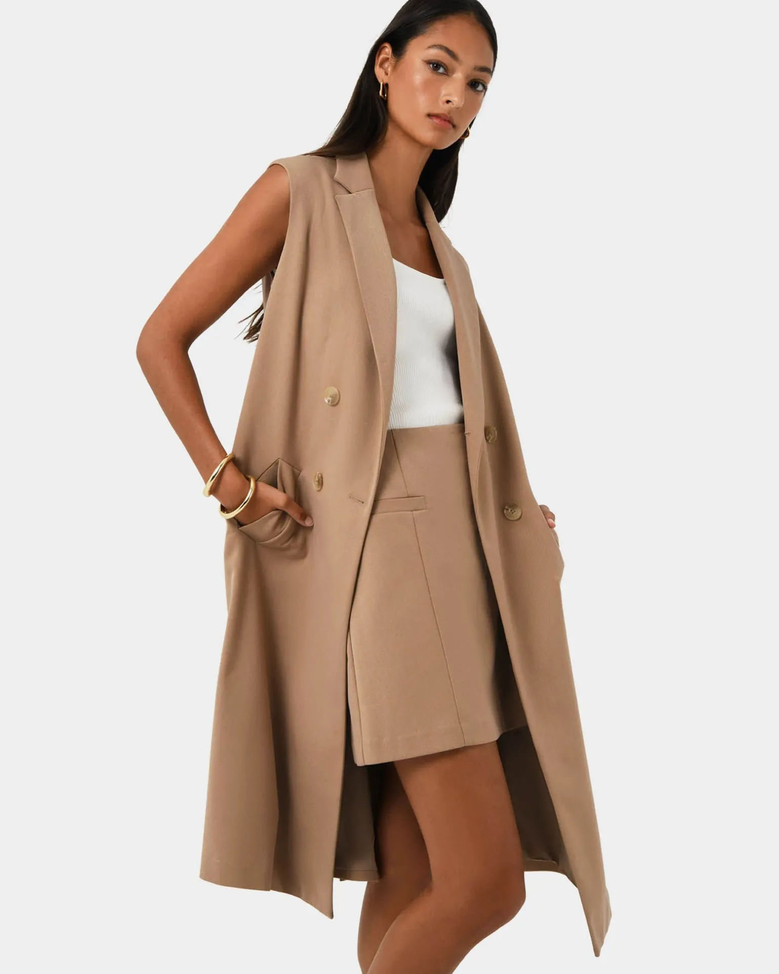 Kiya Longline Sleeveless Vest