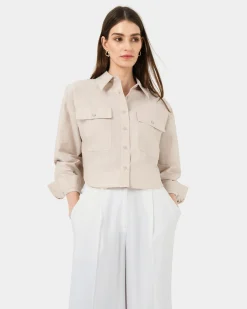 Kyla Crop Pocket Shirt