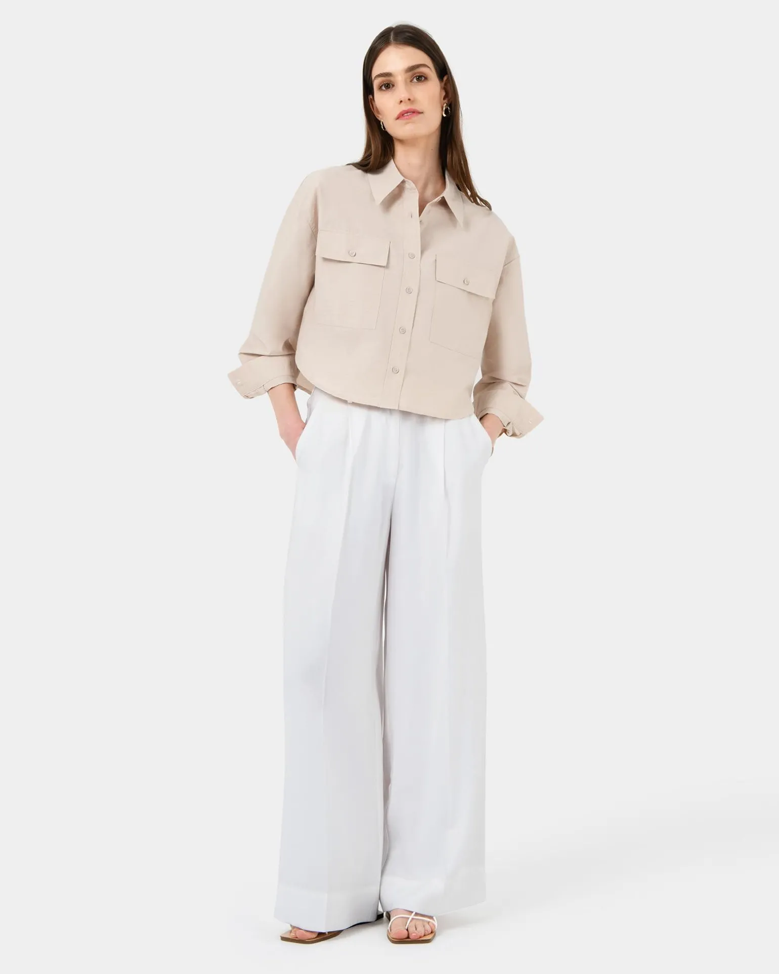 Kyla Crop Pocket Shirt