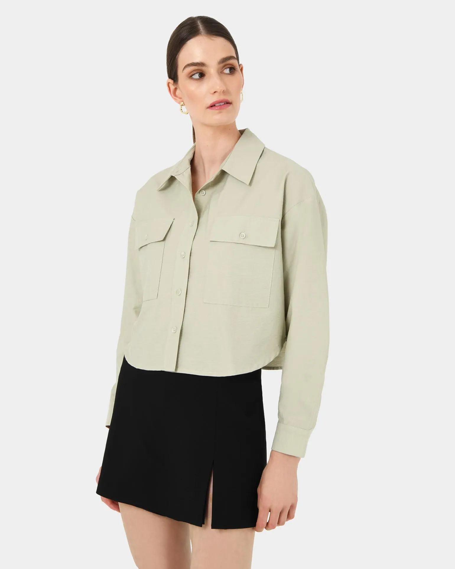 Kyla Crop Pocket Shirt