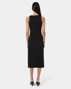 Leah Side Ruched Midi Dress