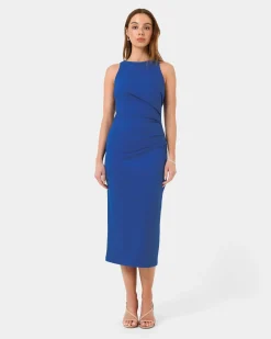 Leah Side Ruched Midi Dress