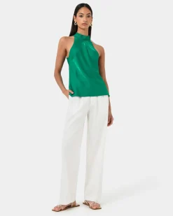 Leana Satin Bias Tie Top