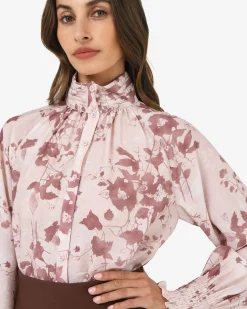 Lesley High Neck Floral Blouse