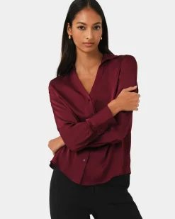 Lila V-neck Satin Blouse