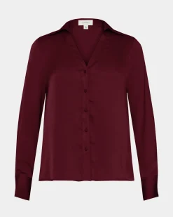 Lila V-neck Satin Blouse