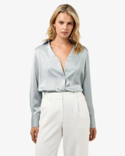 Lila V-neck Satin Blouse